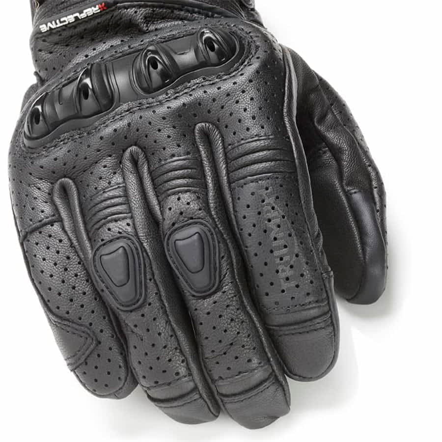Jansson Perforated Black Leather Gloves | Motorcycle Clothing